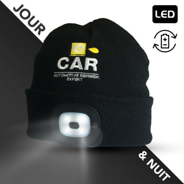 Bonnet avec lampe frontale rechargeable